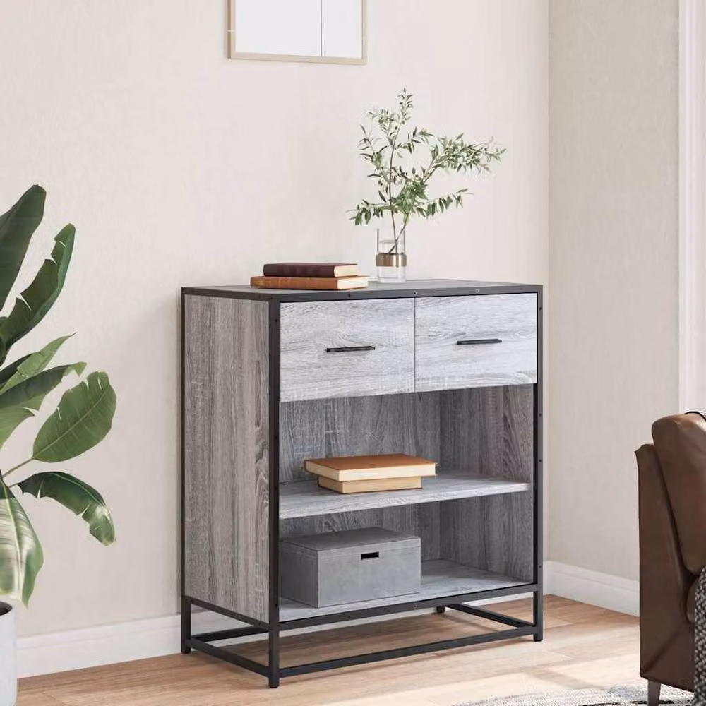 Berkfield Home Grey Sonoma Sideboard, W: 68 cm, D: 35 cm, H: 76 cm – 3