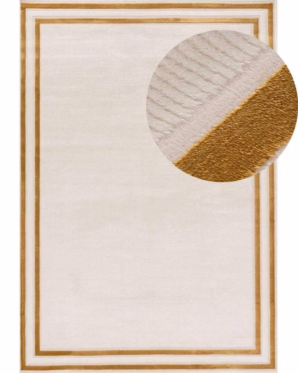 THE RUGS Carmel Bordered Area Rug in Ivory and Gold, W: 160 cm, D: 230 cm – 2
