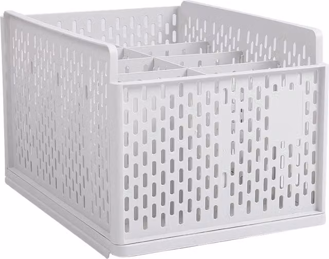 Lifeideas Stackable Plastic Storage Basket in White