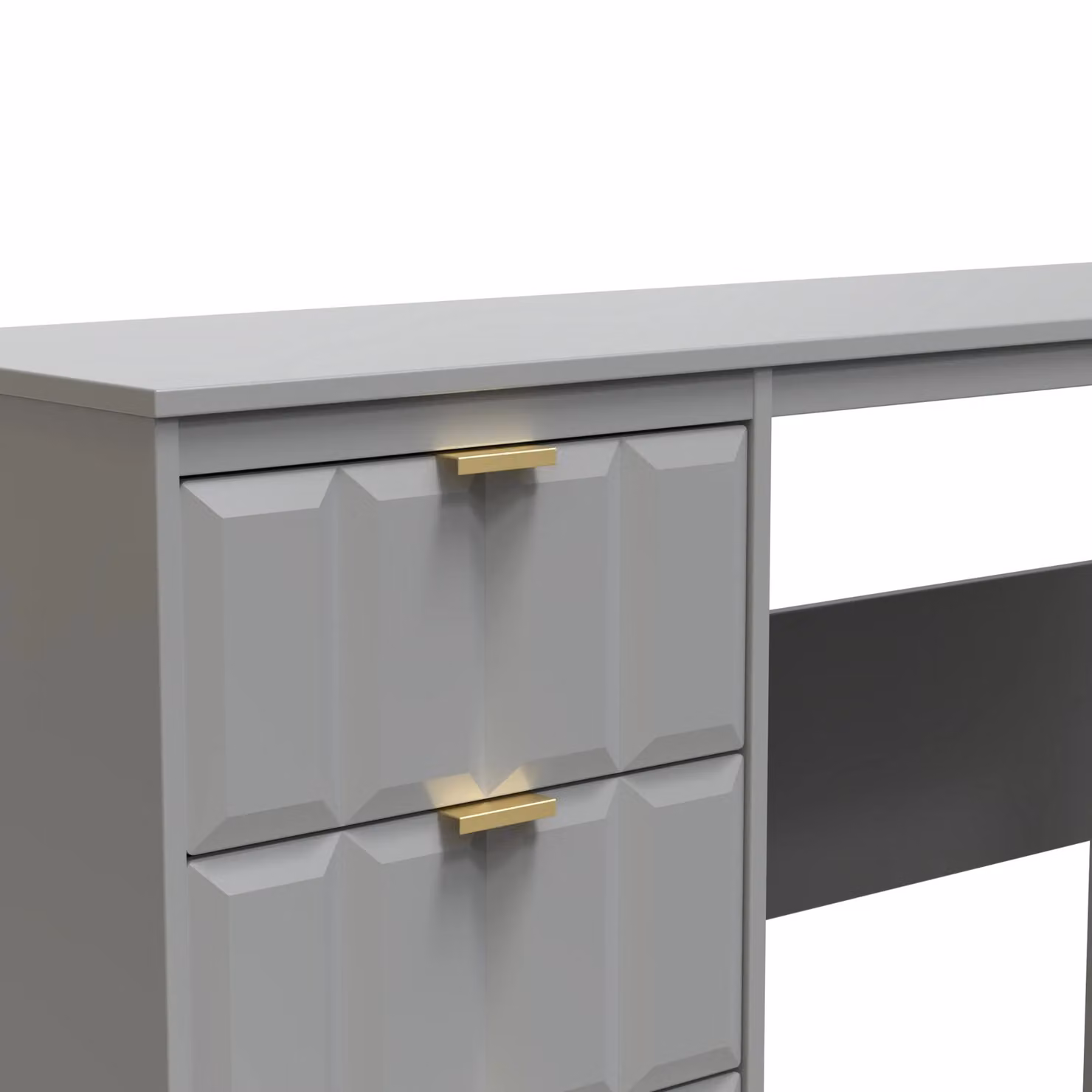 Ready Assembled 2 U Seattle 3 Drawer Desk in Grey – 3