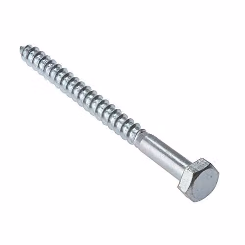 Forgefix Silver Galvanised Hexagon Head Coach Screws for Wood, M10 x 200mm, Pack of 10