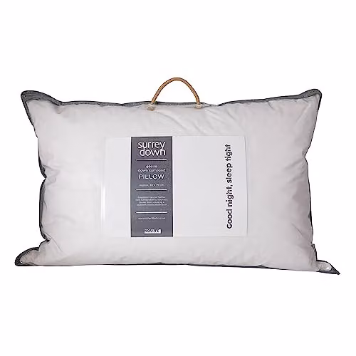 Surrey Down White Goose Down Surround Pillow with Firm Support and Allergy Friendly Cotton Cover – 1