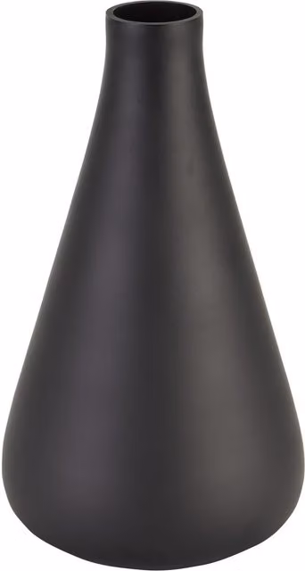 KDMK Tapered Tall Glass Vase with Slim Neck Design in Black