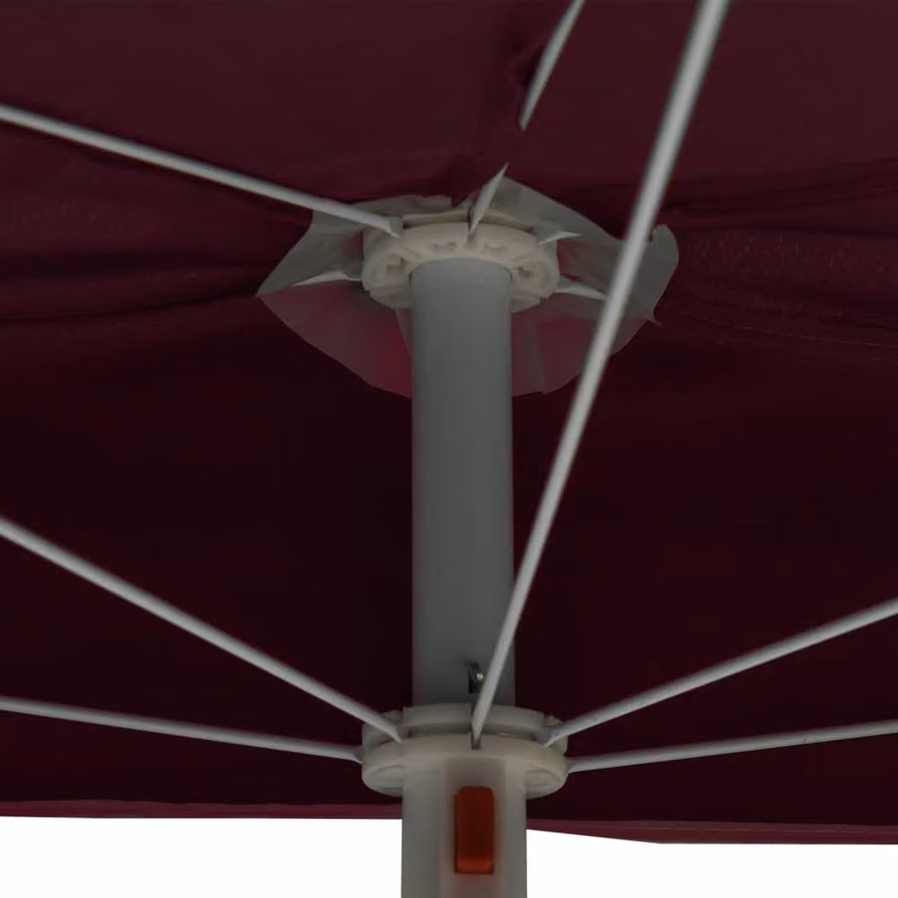 Berkfield Home Garden Half Parasol with Pole, Burgundy Red, W: 180 cm, D: 90 cm – 3
