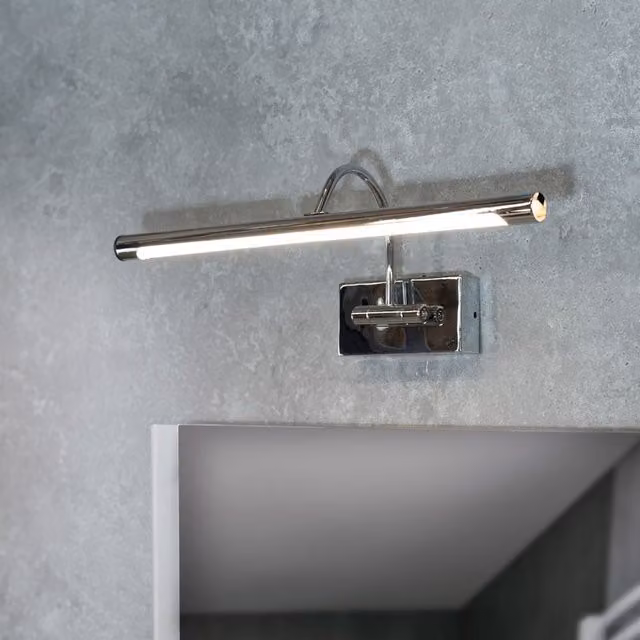 ValueLights Alana Single Picture Wall LED Light, Silver, IP44 Rated for Bathroom Use – 1