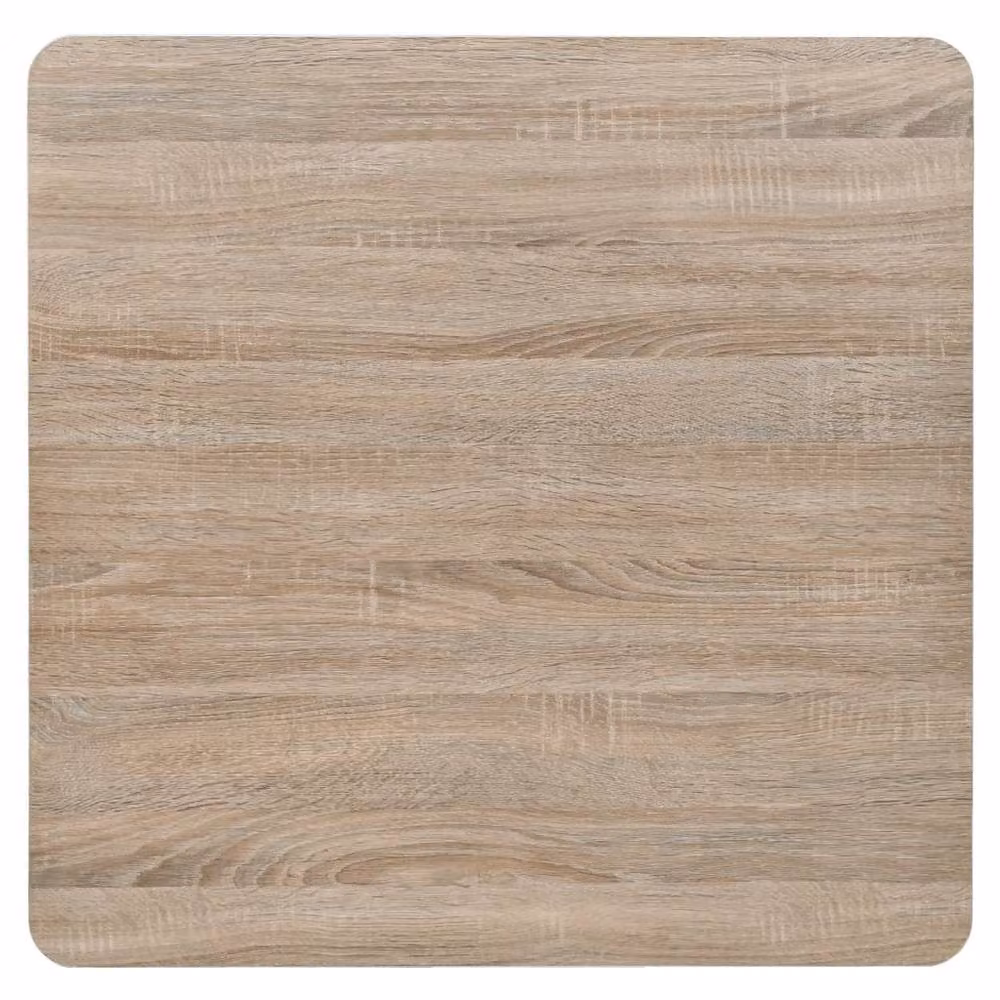 Berkfield Home Bistro Table in Oak Colour and Beige, MDF and Steel, W/D/H: 80 x 80 x 75 cm – 3