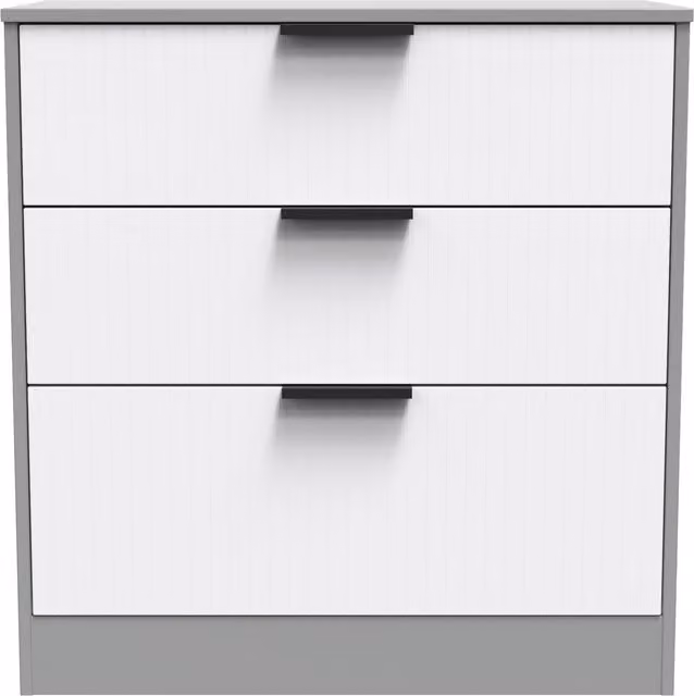 Ready Assembled 2 U Denver 3 Drawer Deep Chest in Mid Grey