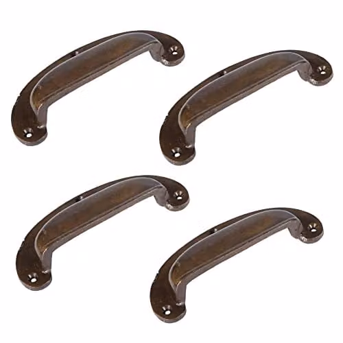 Hammer and Tongs Brass Shell Cabinet Drawer Handles in Gold, Pack of 4 – 1
