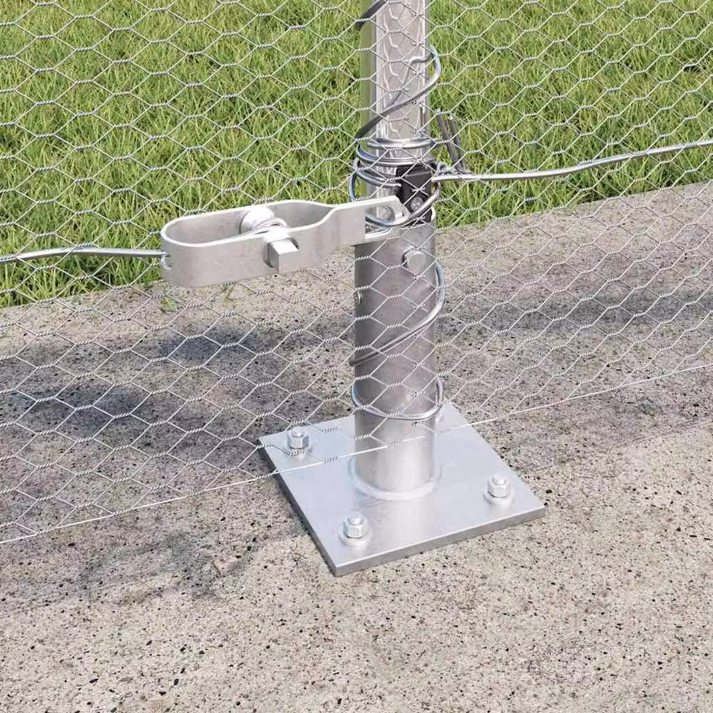 Berkfield Home Hexagon Fence in Silver Galvanised Steel, H: 80 cm x W: 10 m – 2