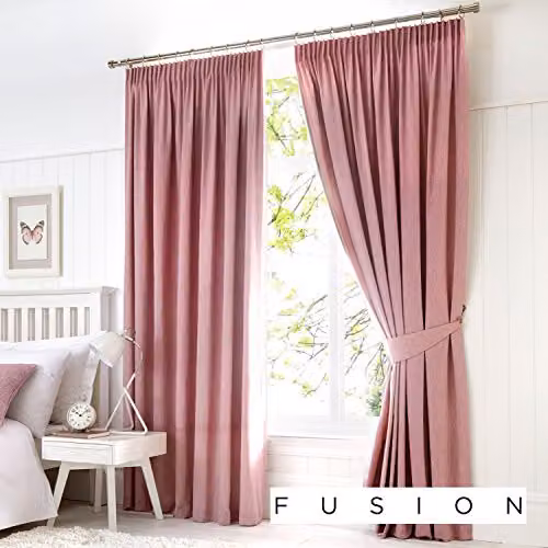 Fusion Dijon Pair of Curtain Tiebacks for Pencil Pleat Curtains in Pink – 2
