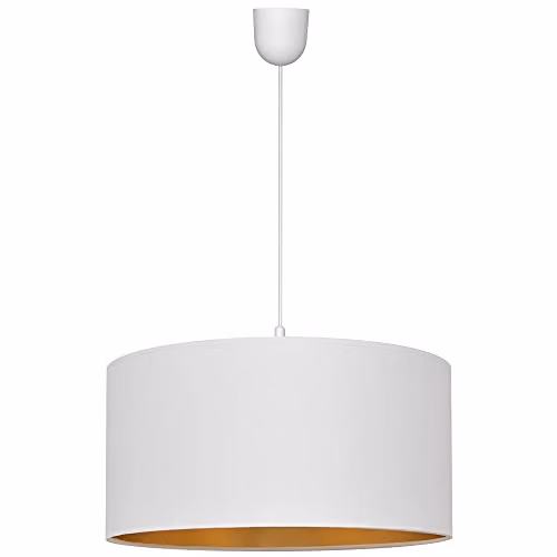Netlighting Alba Cylindrical Pendant Ceiling Light in White and Gold/Brass, Diameter: 40 cm