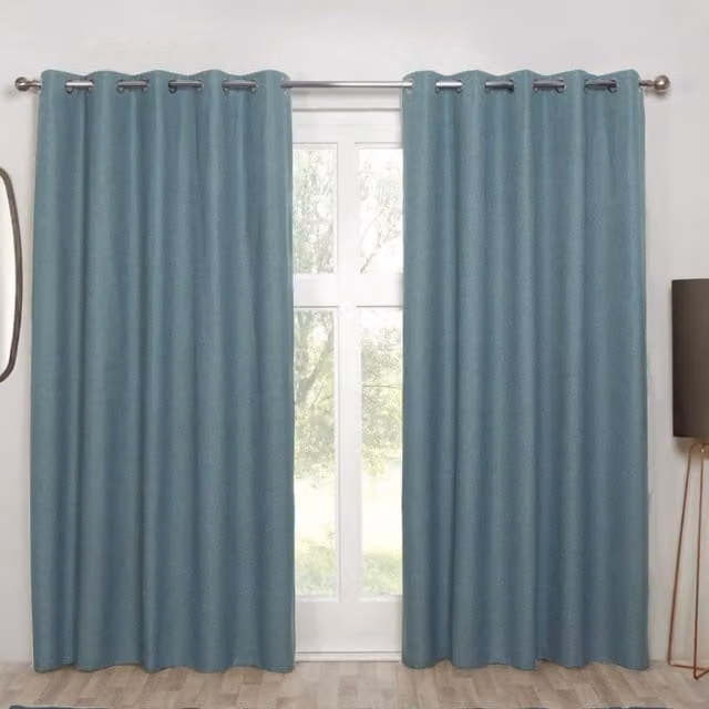 Sundour Modern Blackout Eyelet Curtains in Blue and Green, W: 137 cm, H: 117 cm
