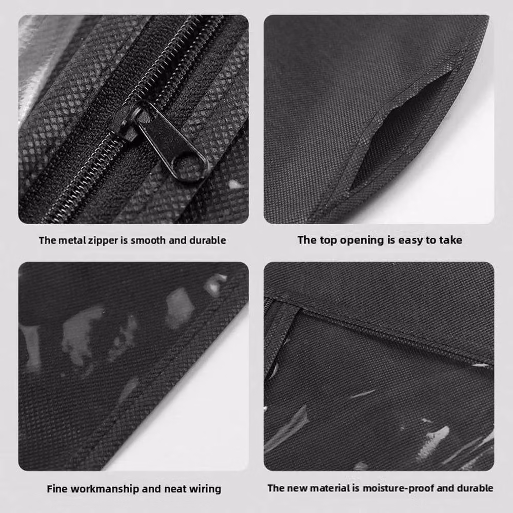 EONLION 6-Piece Hair Extension Storage Bag Set in Black and Transparent, W/D/H: 50 x 50 x 50 cm – 3