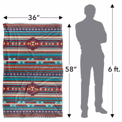 JQ Licensing Southwest Turquoise Pattern Silky Touch Super Soft Fleece Throw Blanket, W/D/H: 91 x 147 cm – 3