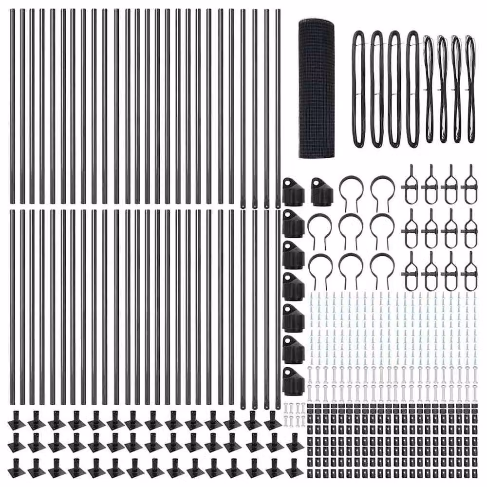 Berkfield Home Modern Welded Wire Fence in Grey Steel with 13 Flanged Posts, H: 0.4 m x W: 100 m – 4