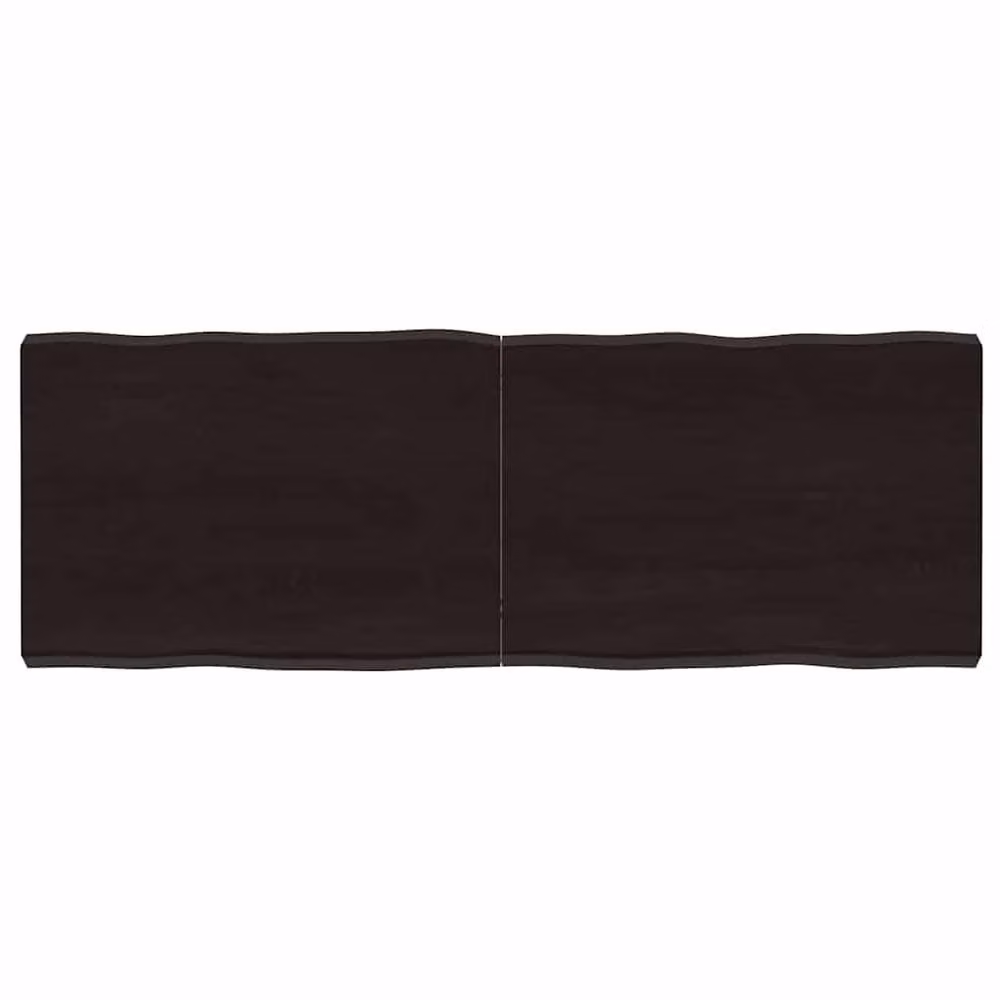 Berkfield Home Table Top Dark Grey Live Edge Treated Solid Oak Wood, W: 140 cm, D: 50 cm, H: 2-6 cm – 2