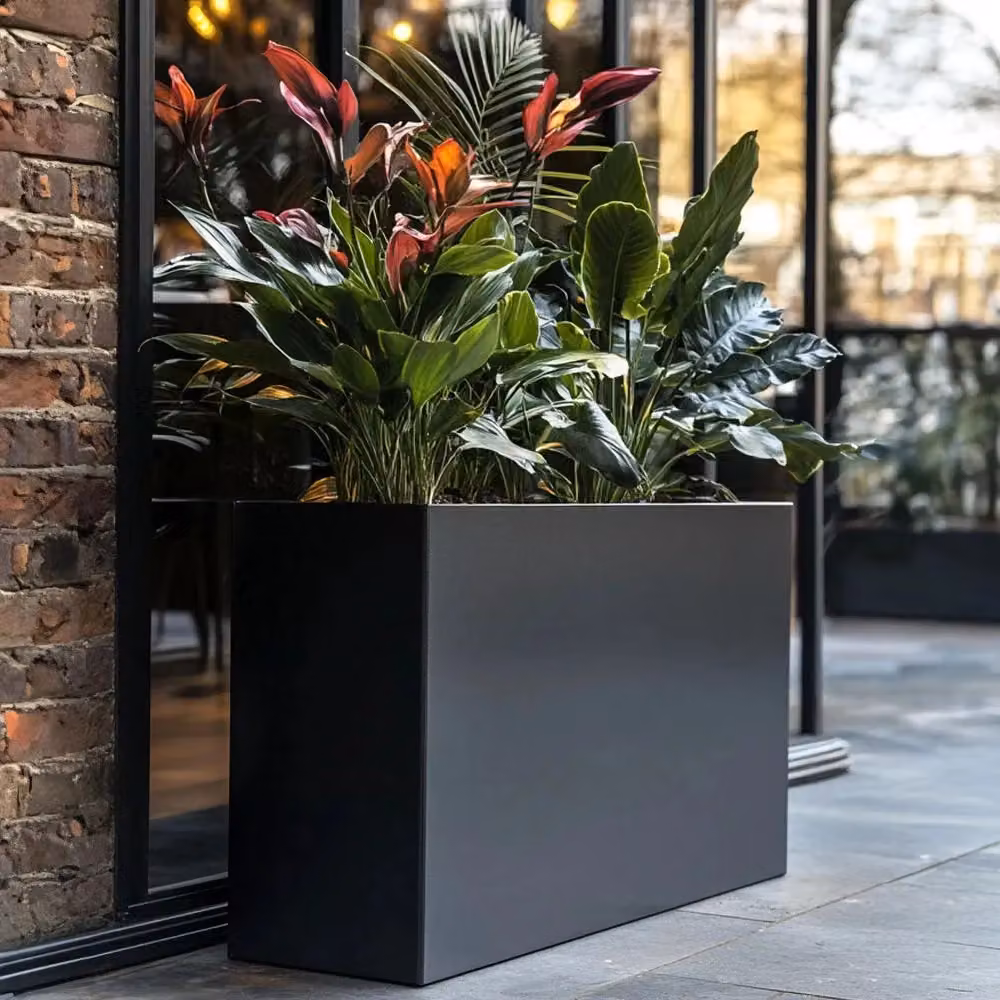 Access Garden Products Matte Black Galvanised Steel Trough Planter, W: 90 cm, H: 60 cm – 2
