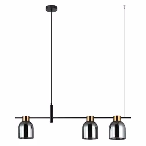 Netlighting Servio Modern Bar Pendant Ceiling Light E14 in Black and Silver