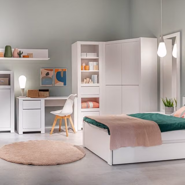 Furniture To Go Novi 2 Door Corner Wardrobe in Glossy White