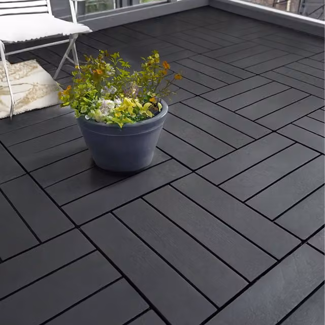 Polydeck Black PVC Decking Tiles