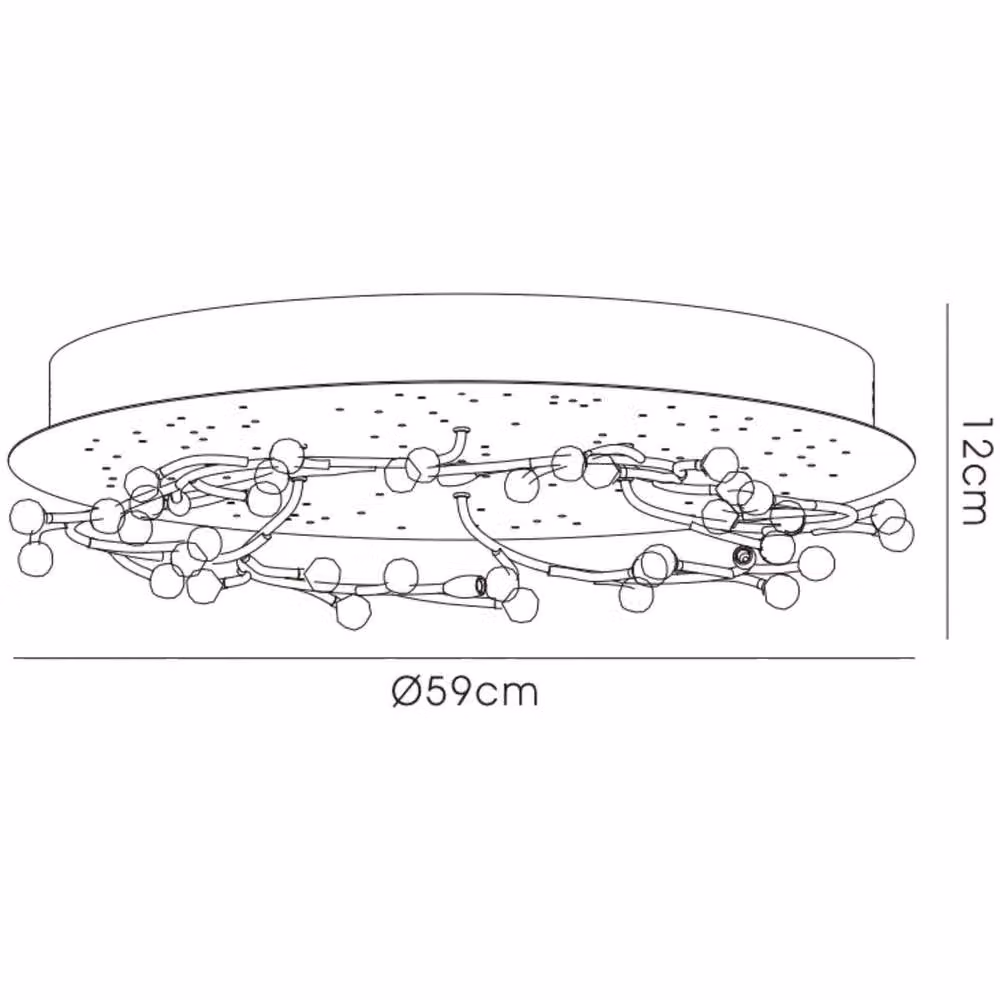 Netlighting Fia Round Flush Ceiling Light with 6 Crystal G4 Halogen Bulbs in Chrome and White – 3