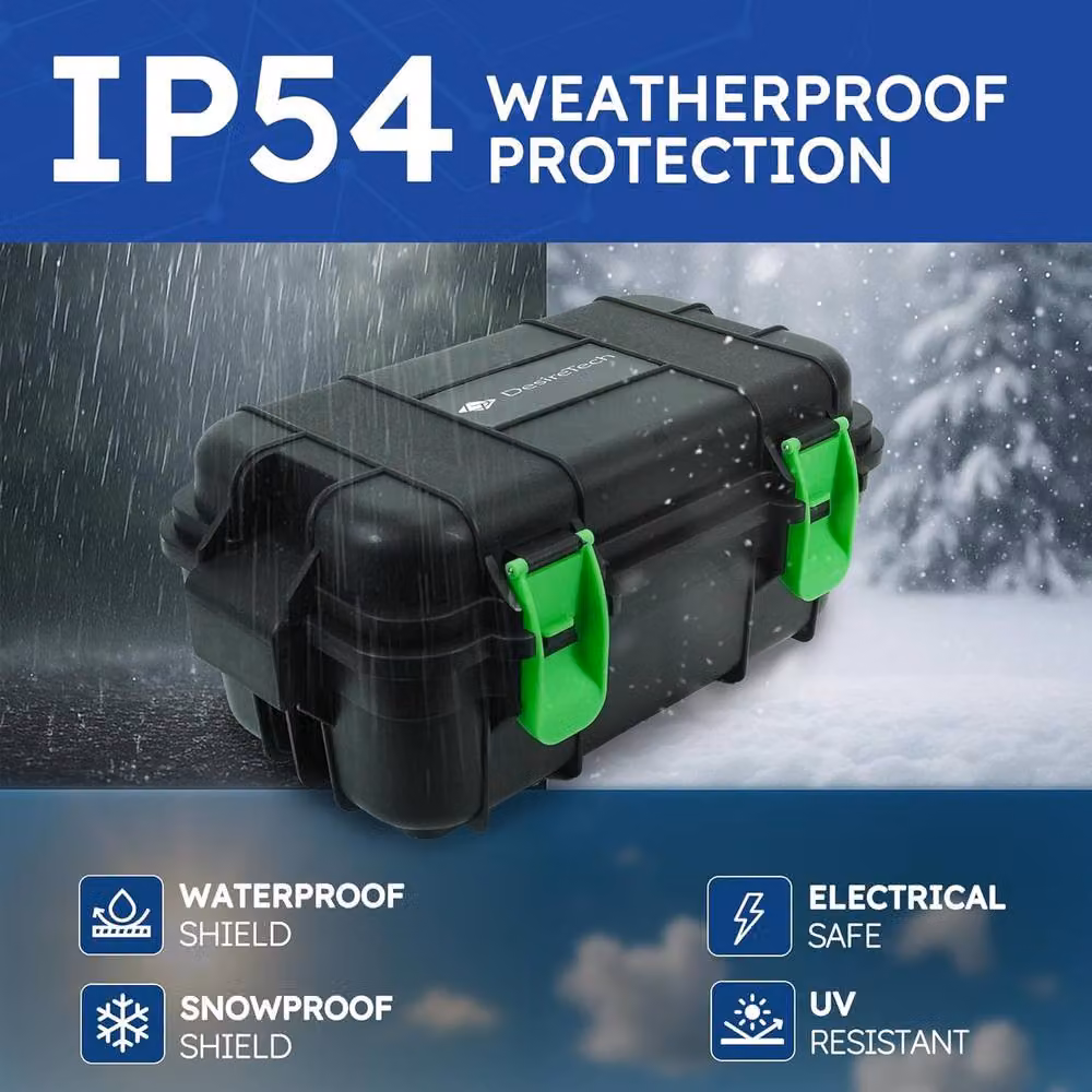 Desiretech IP54 Weatherproof Outdoor Electrical Box, Small, Black, Wall Mounted Plastic Enclosure – 2