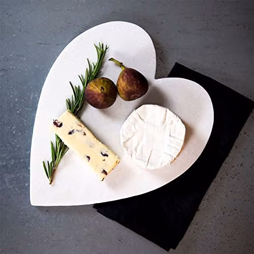 Argon Tableware Heart Marble Serving Platter, White, W: 23 cm, D: 27 cm – 2