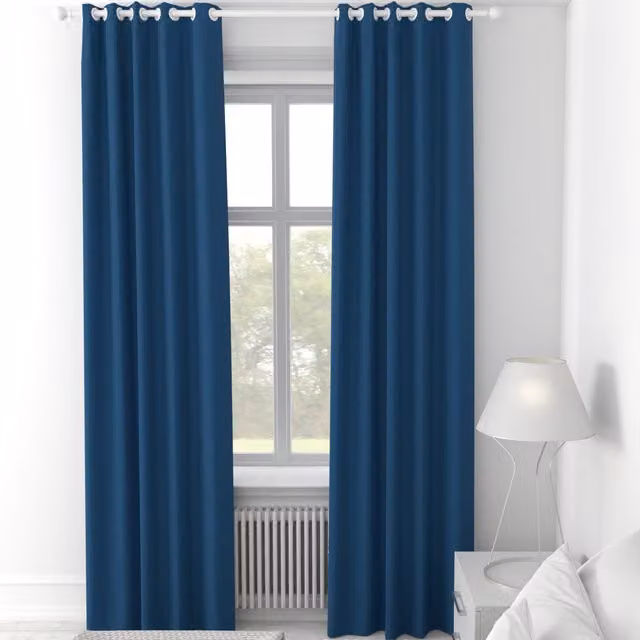 Terrys Clarence Blue Velvet Made to Measure Eyelet Curtain Panel