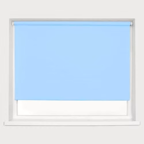 Caecus Blue Blackout Roller Blind with Thermal Insulation and UV Protection, Width: 210 cm, Drop: 160 cm