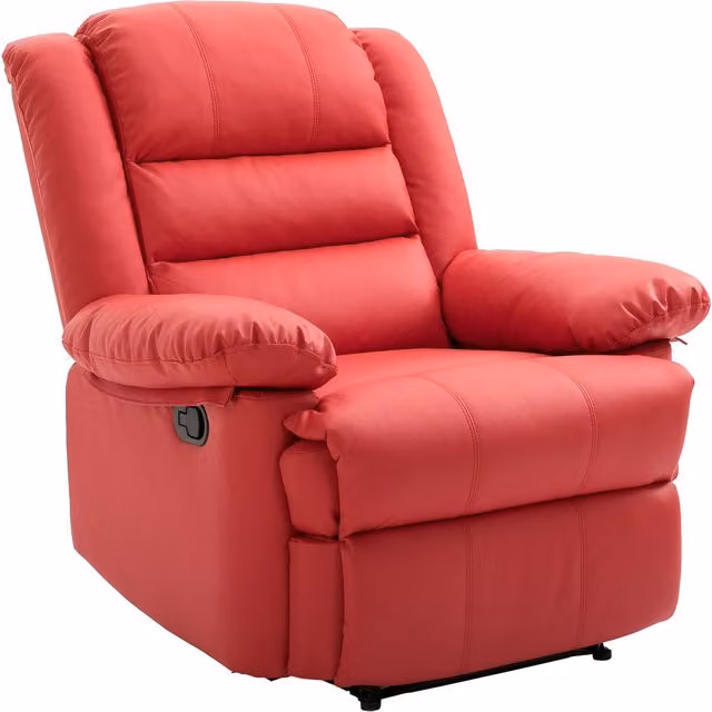 WestWood Red PU Leather Luxury Recliner Armchair