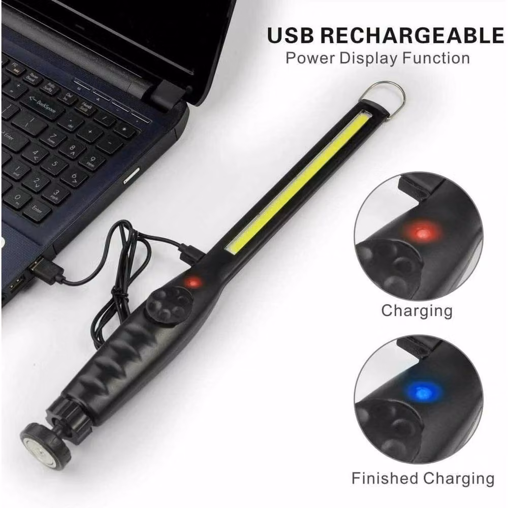 SPETLEK Rechargeable Cordless LED Work Light with Magnetic Base in Black – 4