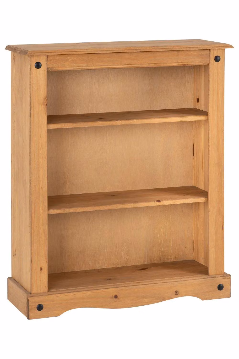 Seconique Corona Low Wooden Bookcase in Rustic Waxed Pine, Brown – 4