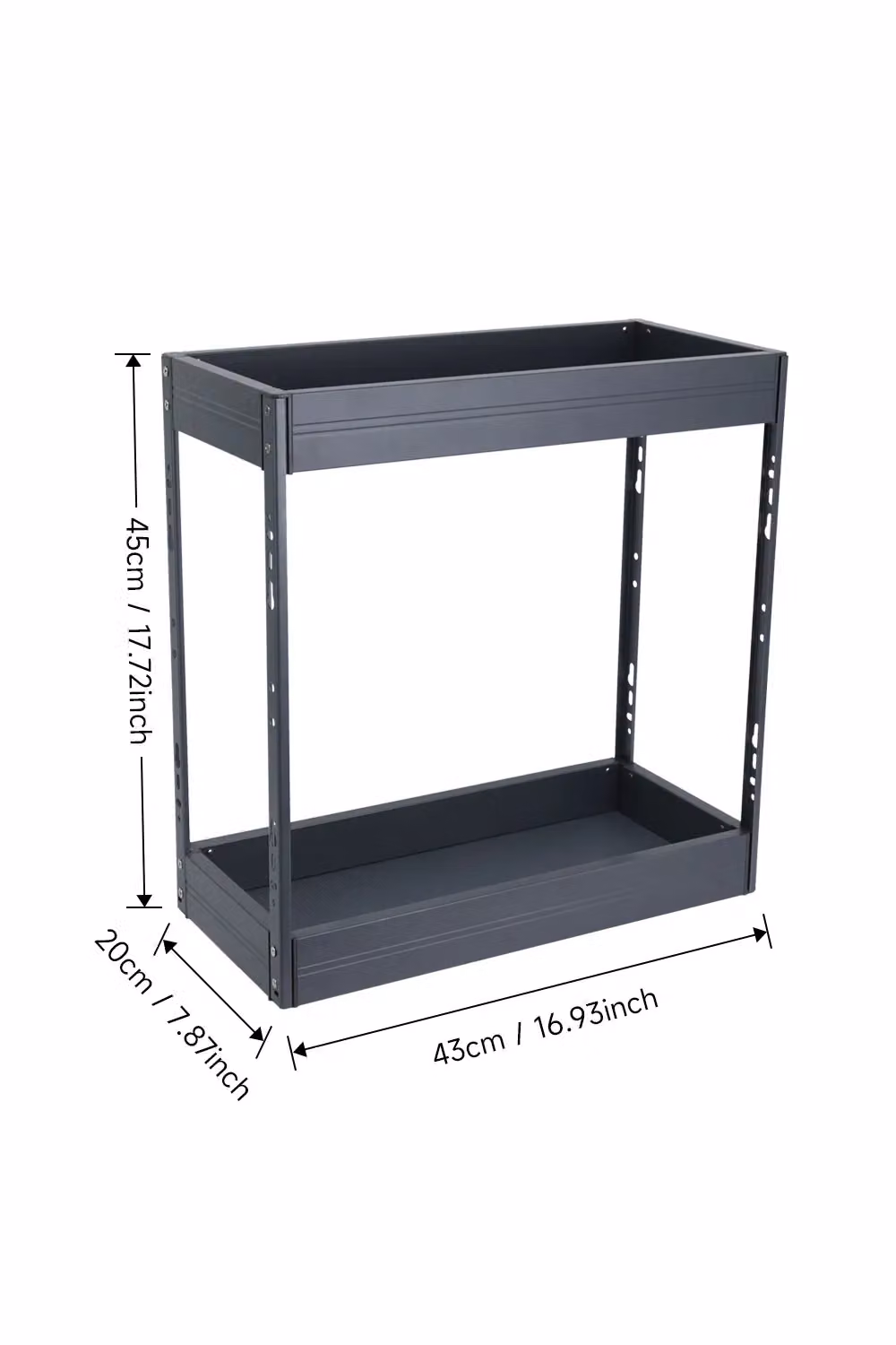 Living and Home 2-Tier Aluminium Kitchen Cabinet Pull Out Storage Drawer Organizer, W/D/H: 20 x 43 x 45 cm – 4