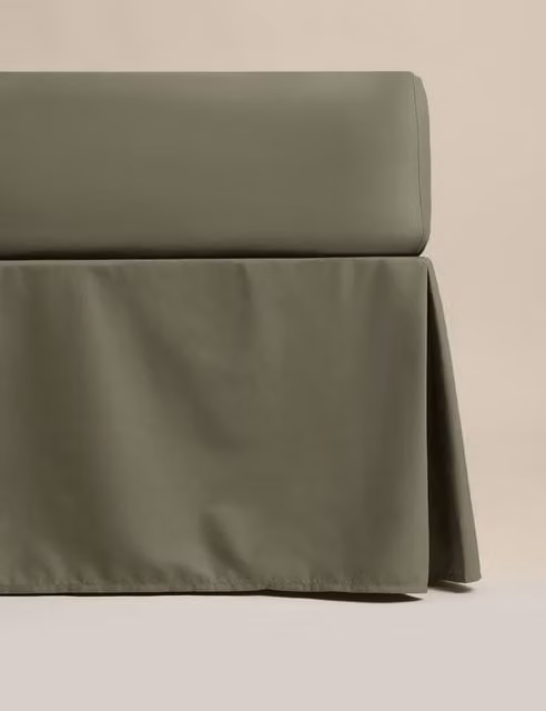 M&S Pure Egyptian Cotton Valance Sheet in Khaki