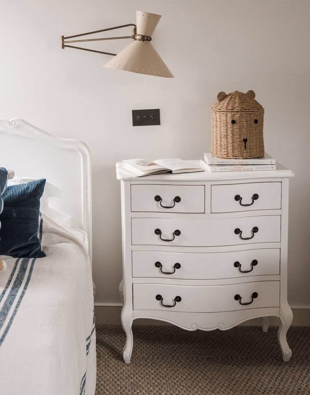 Statement Furniture Juliette Vintage Chic 2 Over 3 Chest of Drawers in White – 3