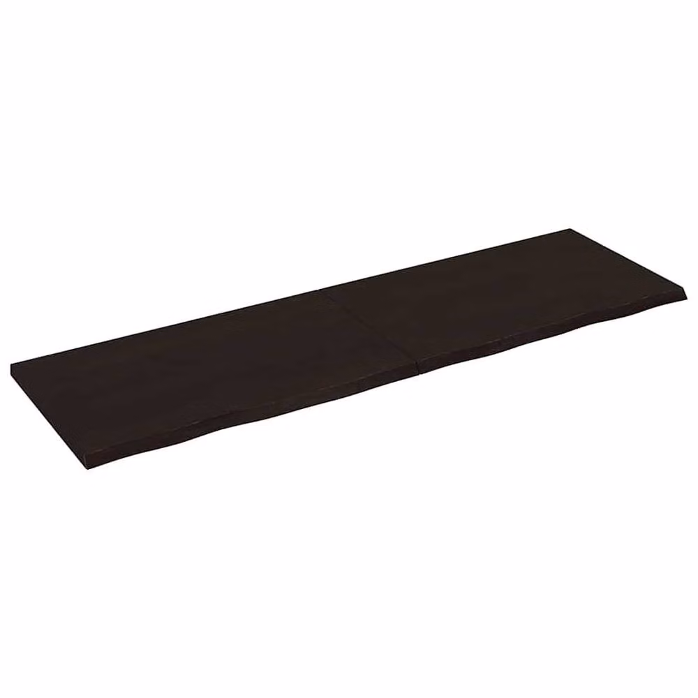 Berkfield Home Dark Grey Treated Solid Wood Oak Table Top W/D/H: 200 x 60 x (2-4) cm – 2