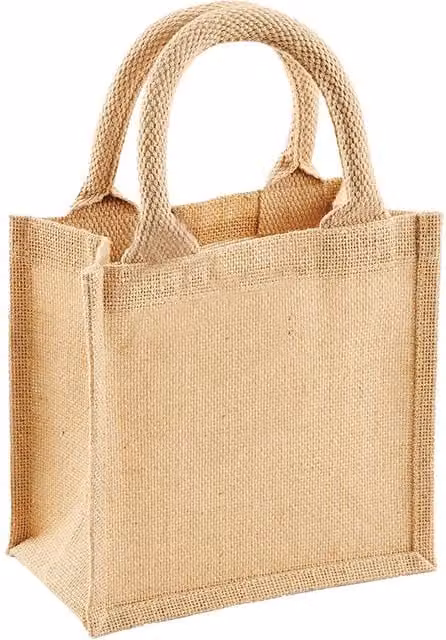 Westford Mill Jute Petite Gift Bag in Beige with Handles, 4L