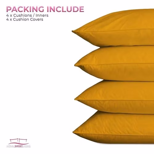Snug City Waterproof Outdoor Garden Square Cushion Set of 4 in Yellow, W/D/H: 60 x 60 x 60 cm – 5