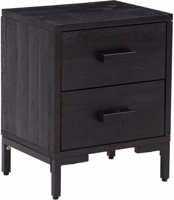 Berkfield Home Black Vintage Solid Pinewood Bedside Cabinet W/D/H: 36 x 30 x 45 cm