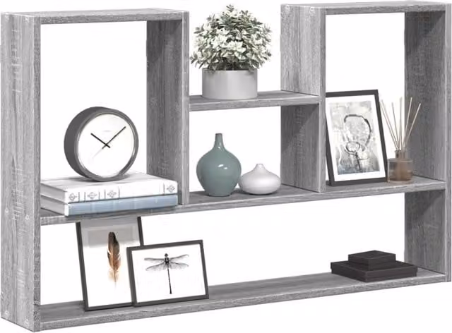 Berkfield Home Wall Shelf in Grey Sonoma, W/D/H: 99 x 15 x 60 cm – 1