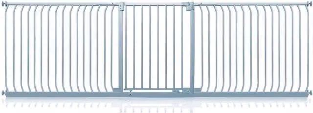 Safetots Elite Pressure Baby Gate, Extendable Swing Door, Matt Grey, Width: 271 cm - 280 cm