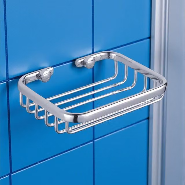 Showerdrape Clasico Wall Mounted Stainless Steel Soap Basket in Silver – 1