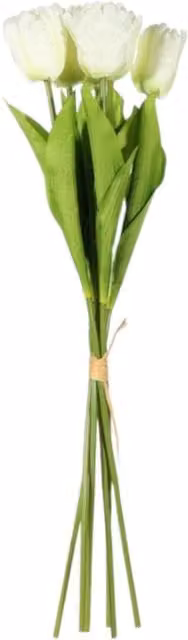 Kingsbury Gifts Artificial Tulip Bunch with 6 Stems in Cream, Beige and White