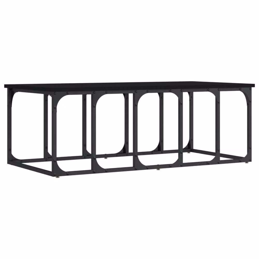Berkfield Home Modern Black Rectangular Coffee Table, W/D/H: 100 x 50 x 35.5 cm – 3