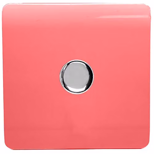 Trendi Artistic Modern Glossy Tactile 1 Gang 2 Way 120w LED Dimmer Switch in Strawberry Red