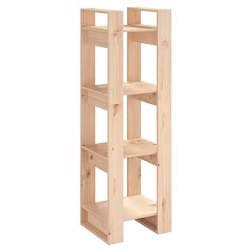 vidaXL Solid Pine Wood Book Cabinet and Room Divider in Rustic Finish, W/D/H: 125 x 41 x 10.08 cm
