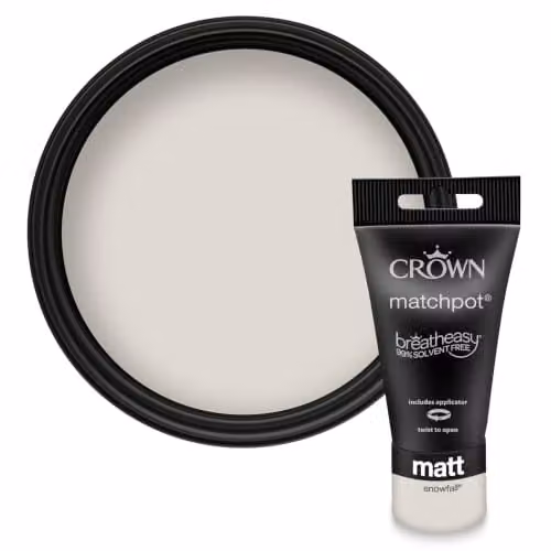 Crown Walls & Ceilings Neutral Greige Matt Paint Tester Pot, 40ml