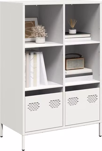 Berkfield Home White Steel Highboard, W/D/H: 68 x 39 x 103.5 cm – 1
