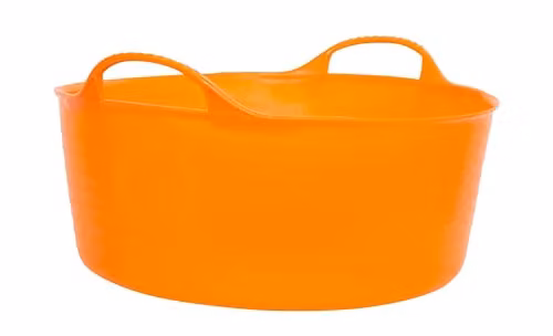 Red Gorilla Shallow Plastic Tub Trug with Handles, Orange, 15 l