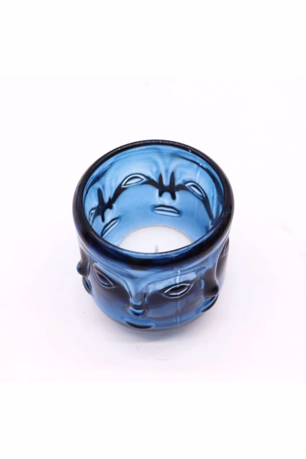 KDMD Royal Blue Buddha Face Glass Votive Candle Jar – 2